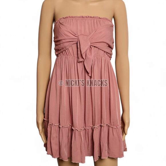 Strapless Mini Dress Dusty Rose Cottagecore Coquette Soft Girl Shein Size M - Picture 3 of 10